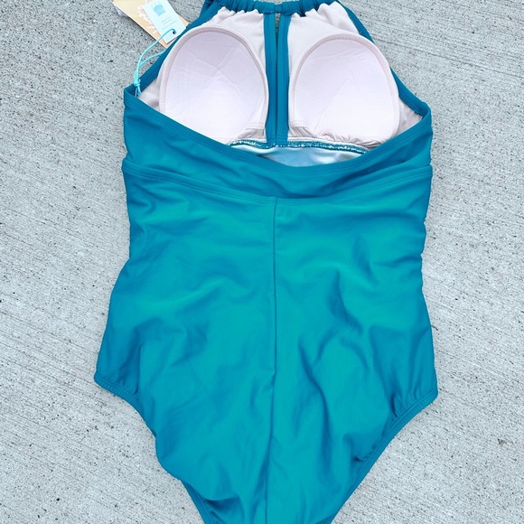 Kona Sol Teal One Piece Swimsuit NWT - Picture 4 of 6